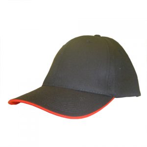 Black with red trim