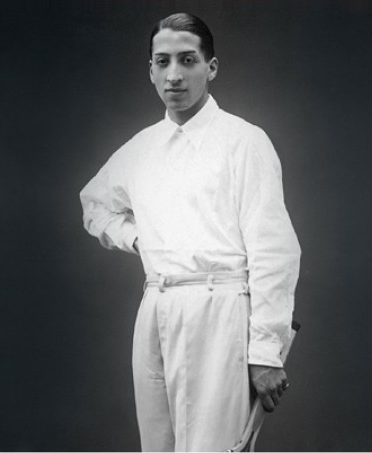 Lacoste modelling a very early version of the polo shirt, starched collar