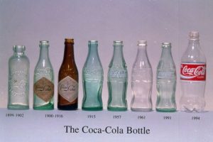 The Coca-Cola logo is inseparable from the brand and even the shape of bottle. Courtesy of http://www.thedieline.com/blog/2009/11/17/the-evolution-of-the-coca-cola-contour-bottle.html